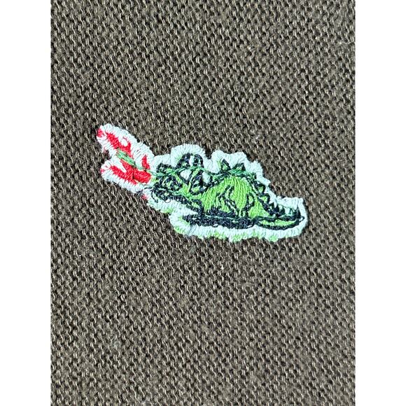 VTG Sears Cardigan Sweater 2X TALL Brown Dragon Applique V Neck Orlon Acrylic - Picture 6 of 10